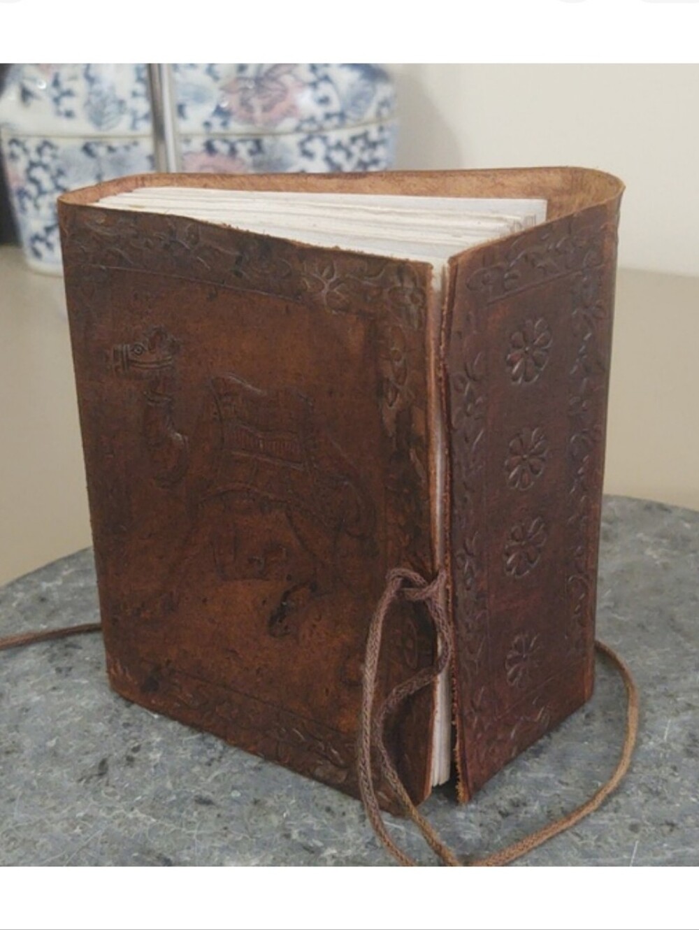 Vintage Camel Poo-Paper Leather Bound Mini Journal